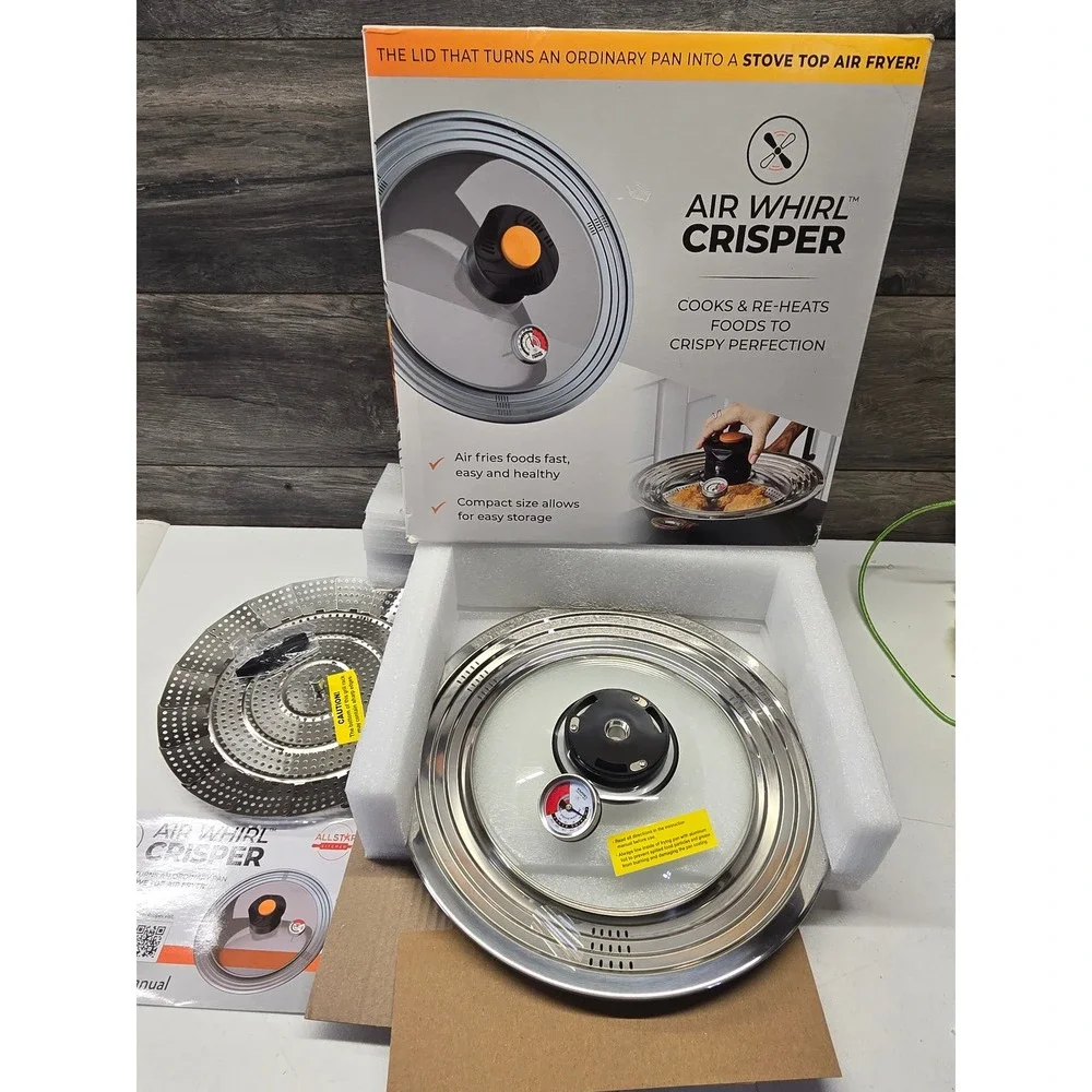Air Whirl Crisper Stove Top Air Fryer Lid Stainless Steel Rack Allstar Kitchen